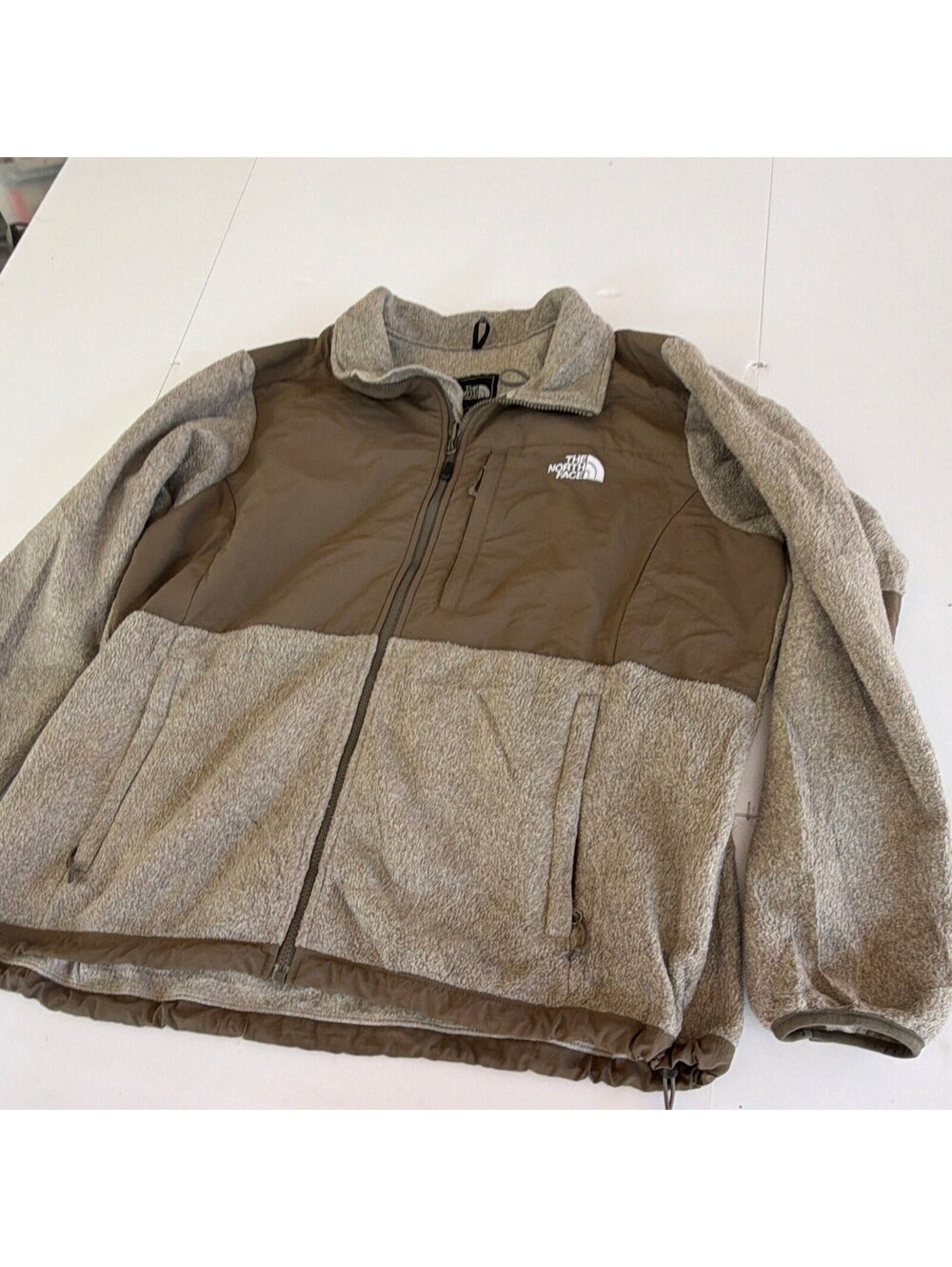 The North Face Women’s Brown/Gray Solid Denali Collared Full Zip Pocket XXL
